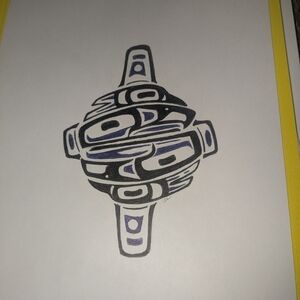 Abstract Black and Blue Art Print